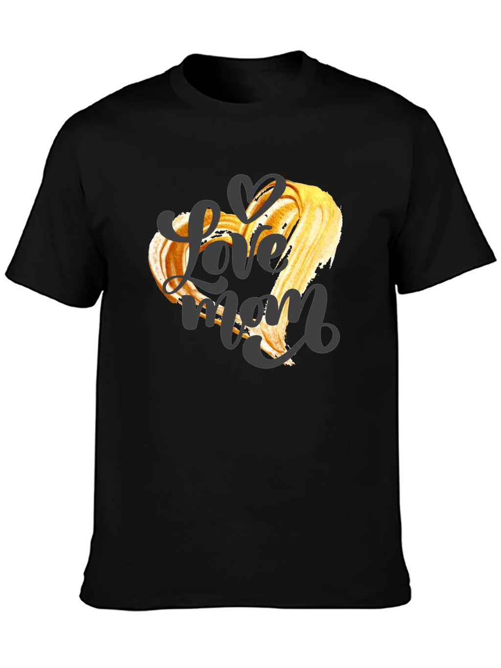 Love Mom Graphic T-Shirt - Black Crew Neck Tee product image 3