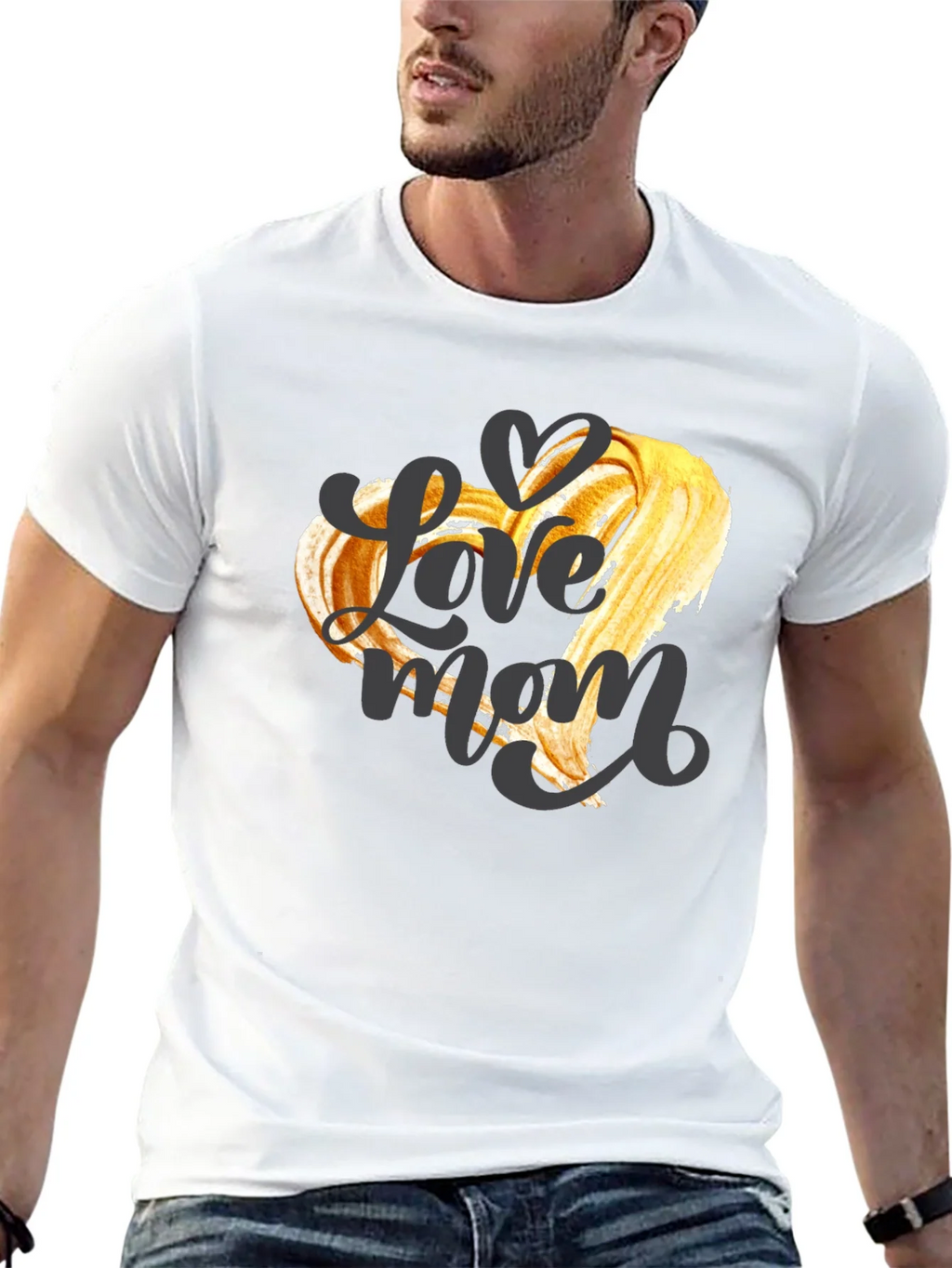 Love Mom Graphic T-Shirt - Black Crew Neck Tee product image 12