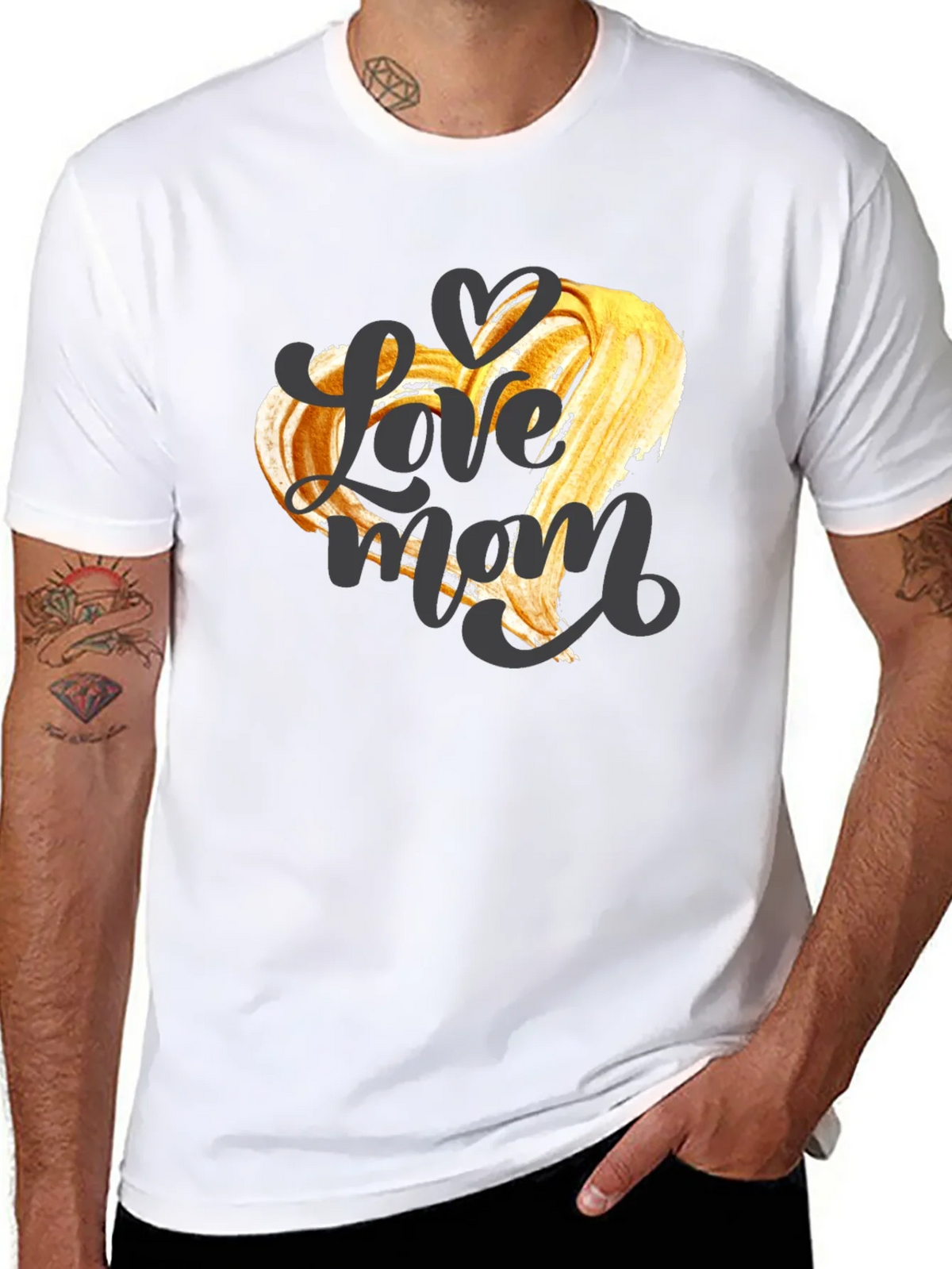 Love Mom Graphic T-Shirt - Black Crew Neck Tee product image 7