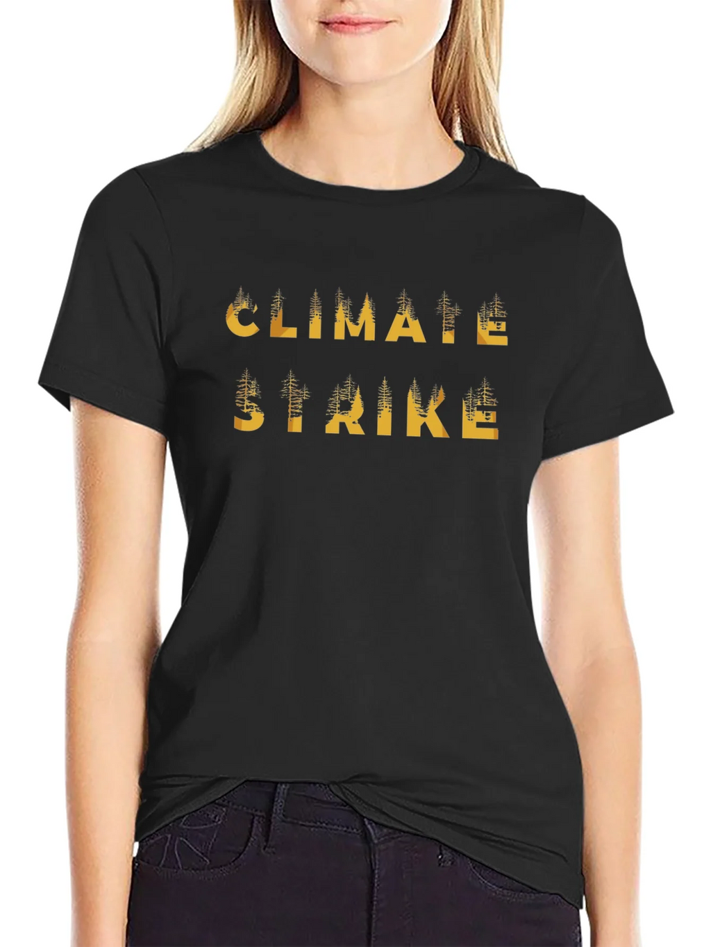 Climate Strike Black Graphic T-Shirt product image 2