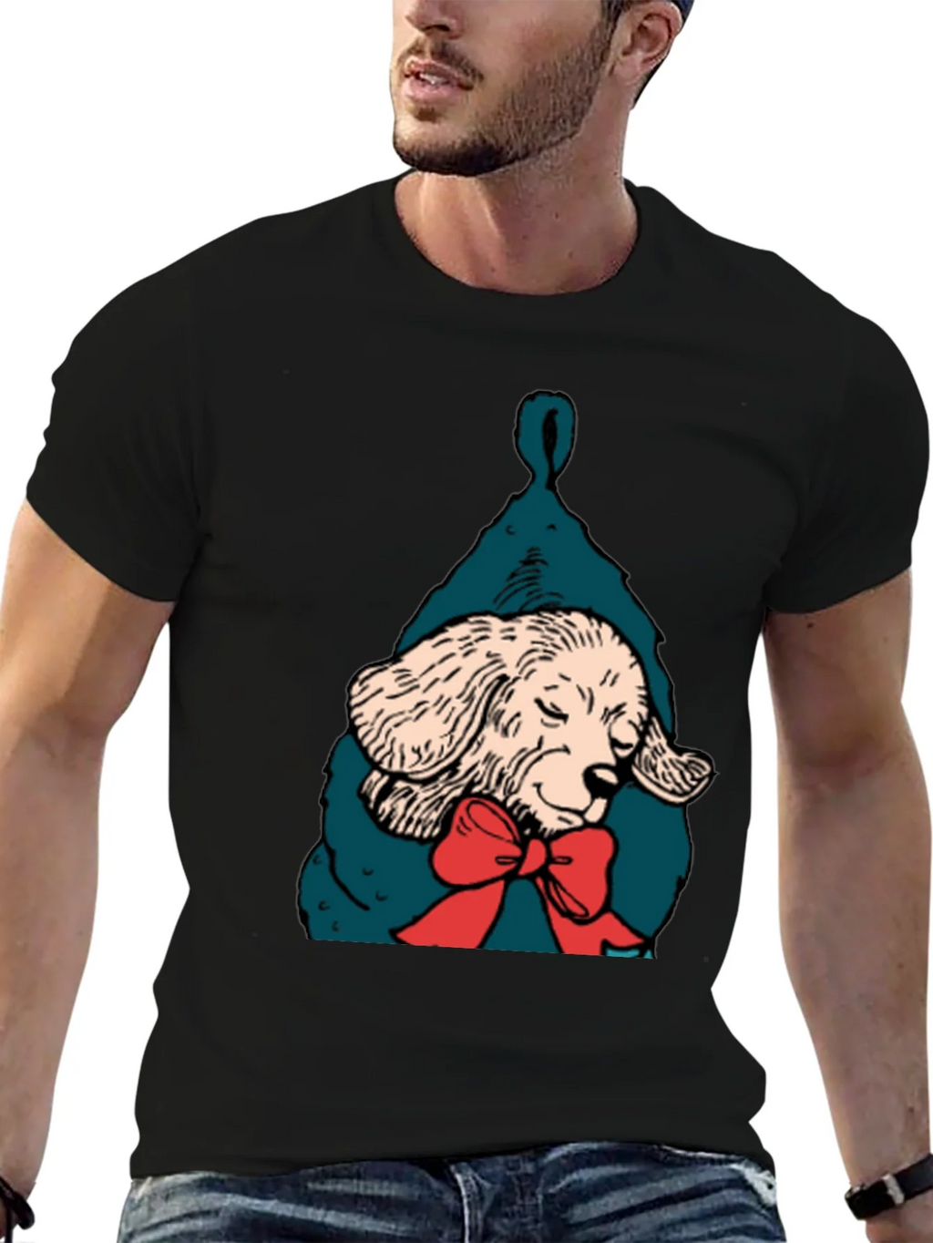 Dog in Stocking Graphic T-Shirt product image 6