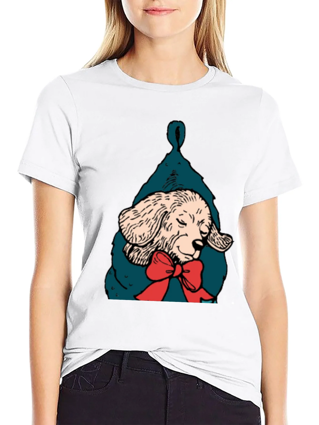 Dog in Stocking Graphic T-Shirt product image 8