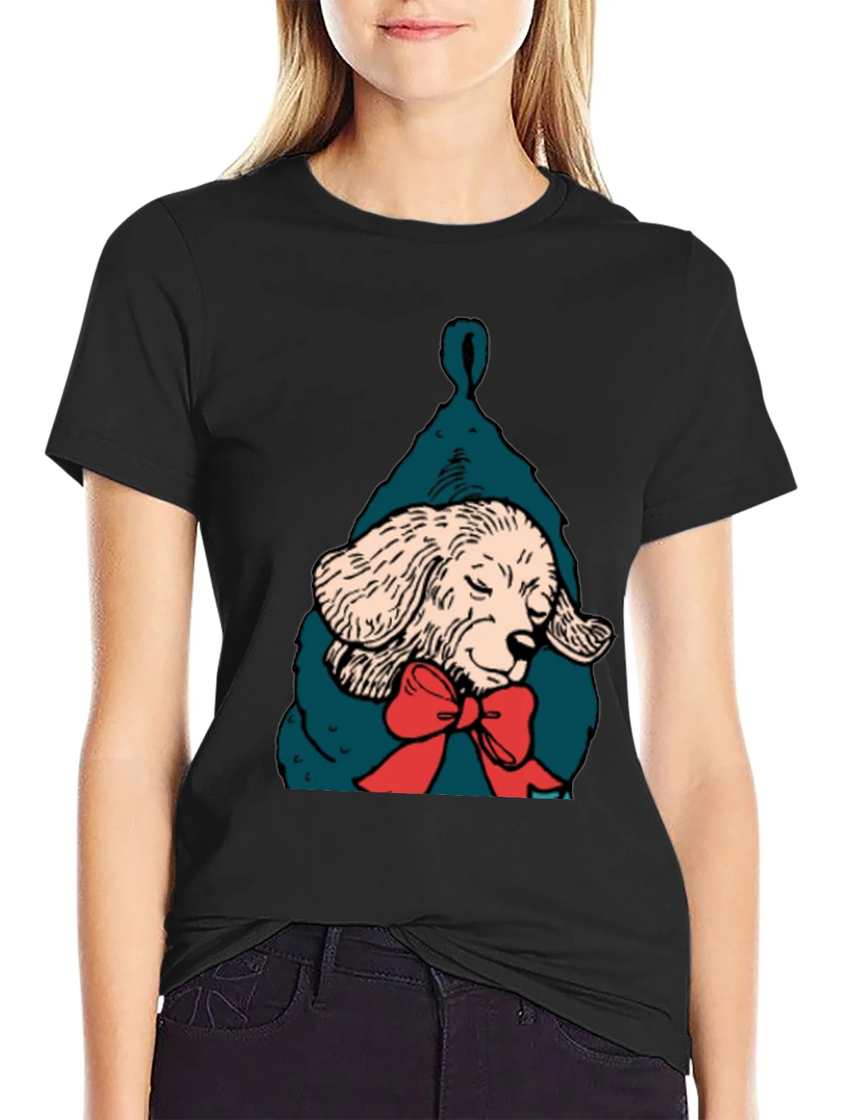 Dog in Stocking Graphic T-Shirt product image 2