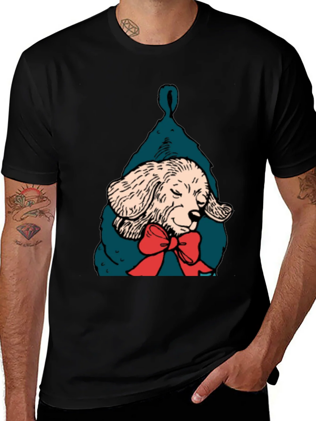 Dog in Stocking Graphic T-Shirt product image 1