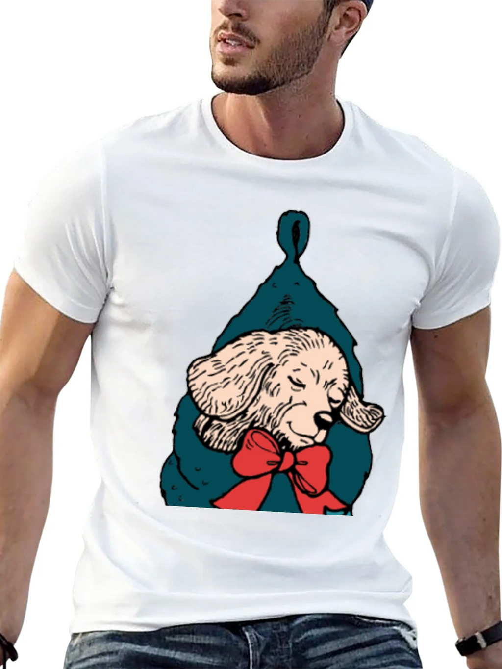Dog in Stocking Graphic T-Shirt product image 12