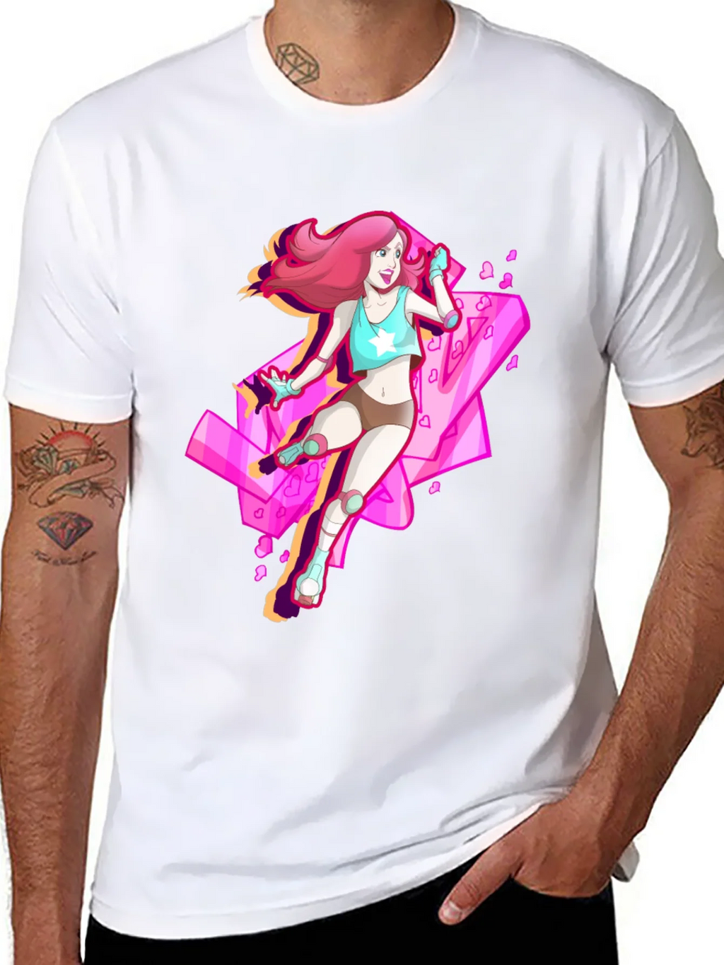 Retro Anime Roller Skate Graphic Tee product image 3