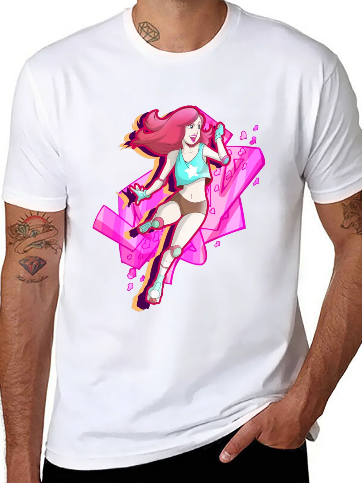 Retro Anime Roller Skate Graphic Tee product image 3