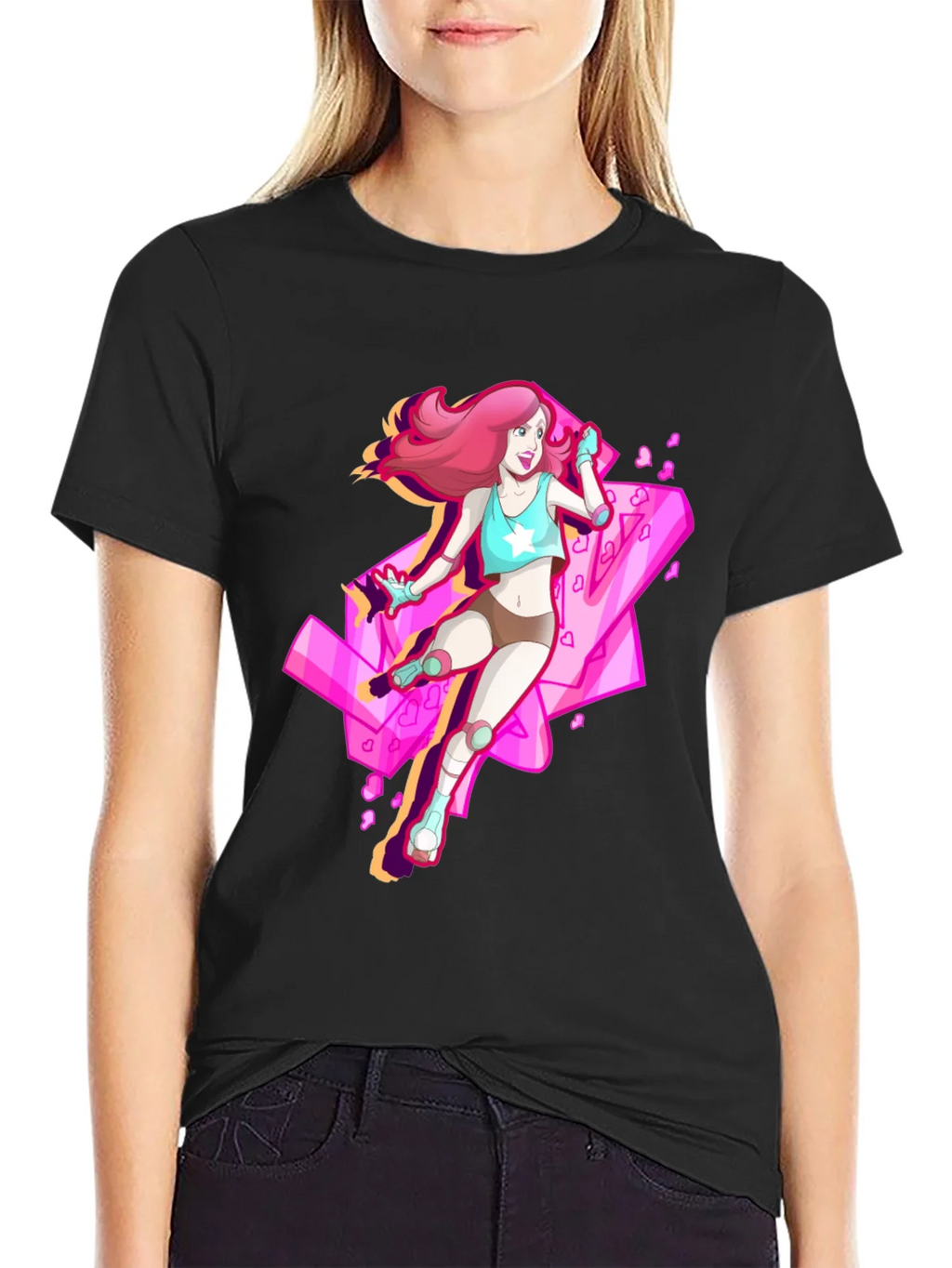 Retro Anime Roller Skate Graphic Tee product image 1