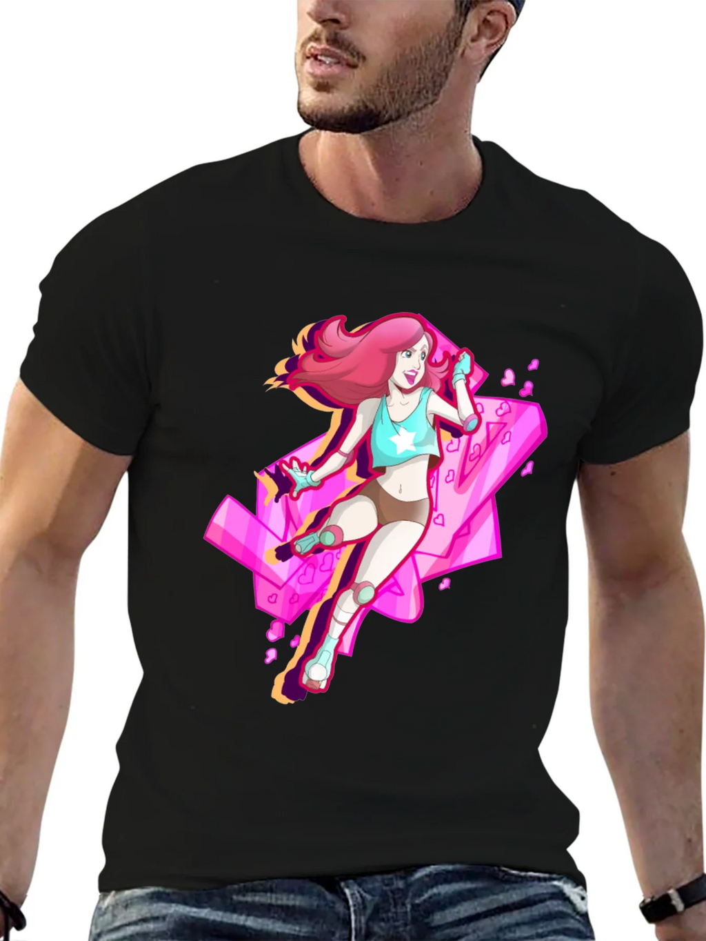 Retro Anime Roller Skate Graphic Tee product image 2