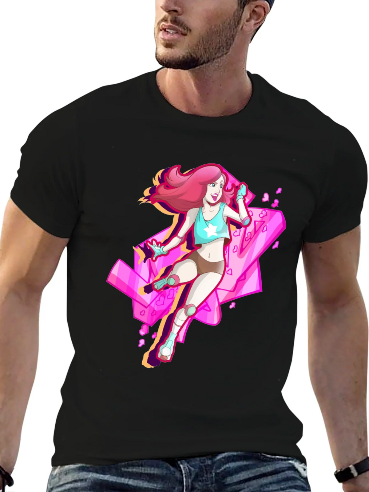 Retro Anime Roller Skate Graphic Tee product image 2