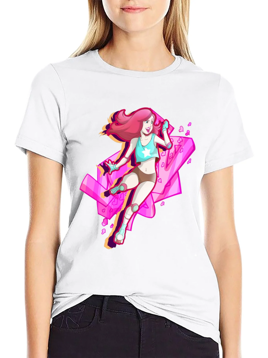 Retro Anime Roller Skate Graphic Tee product image 4