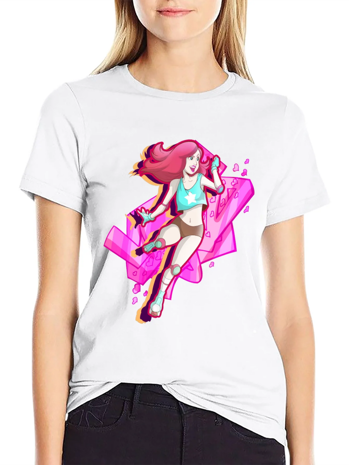 Retro Anime Roller Skate Graphic Tee product image 4