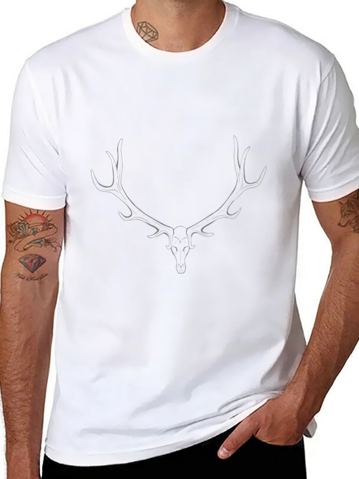 Black Deer Antler Graphic Tee product image 7
