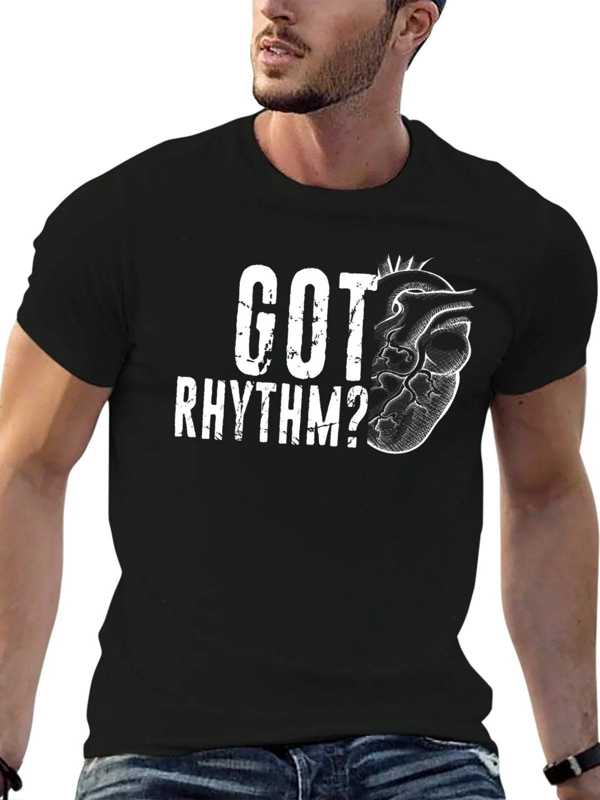 Got Rhythm? Graphic T-Shirt - Mens Black Tee product image 6