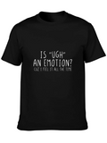 Funny Ugh Emotion Graphic Tee - Black Cotton T-Shirt product image 1