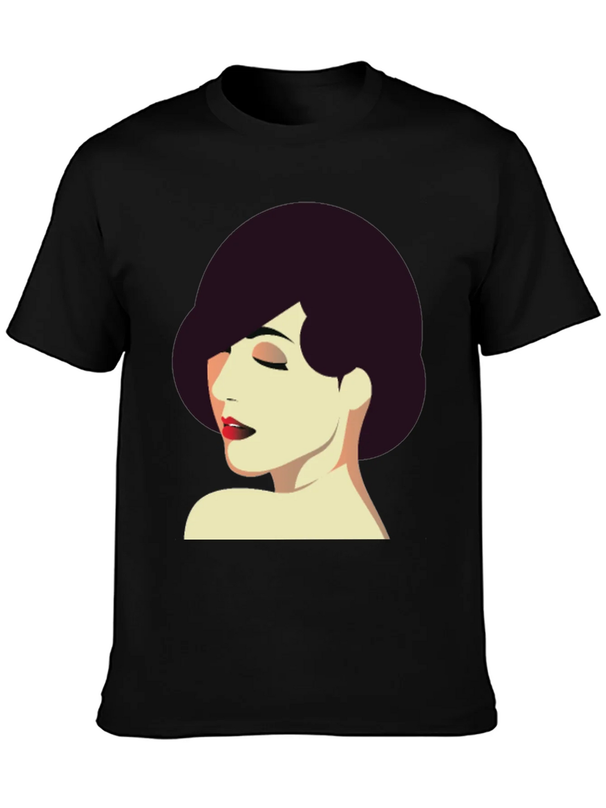 Retro Style Woman Graphic Tee - Black T-Shirt product image 3