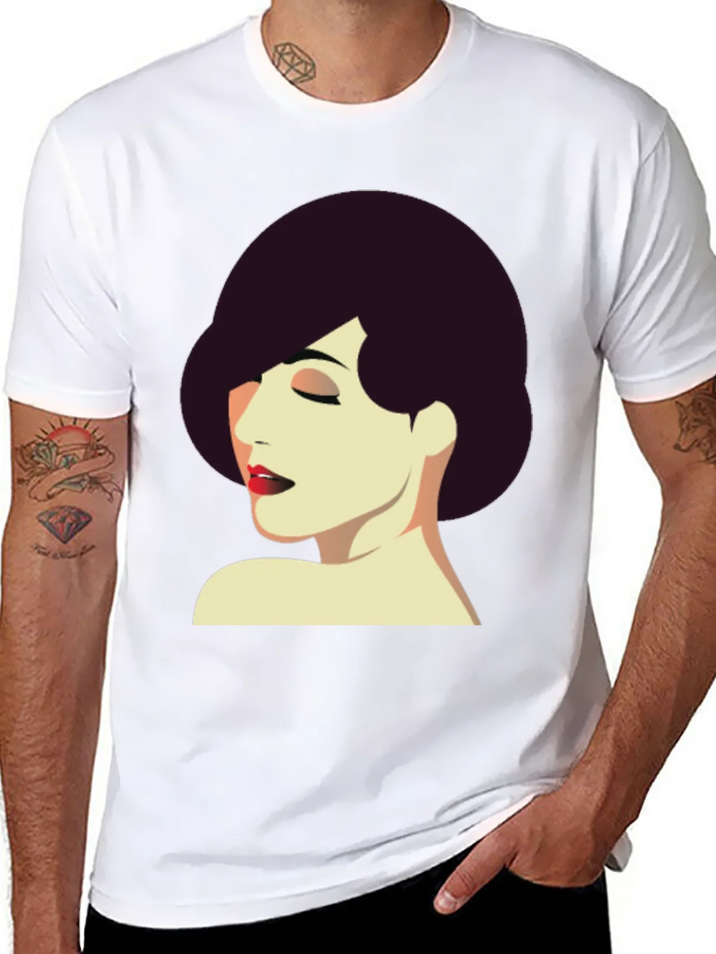 Retro Style Woman Graphic Tee - Black T-Shirt product image 7