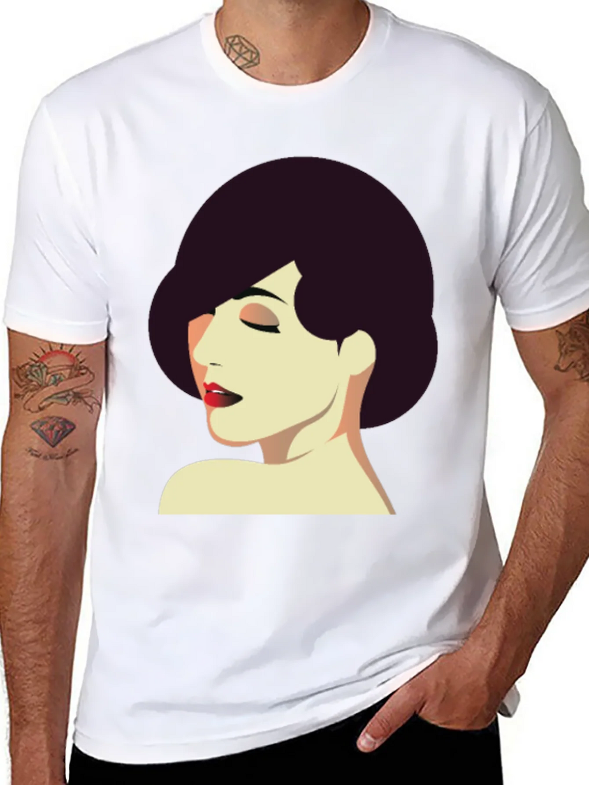 Retro Style Woman Graphic Tee - Black T-Shirt product image 7