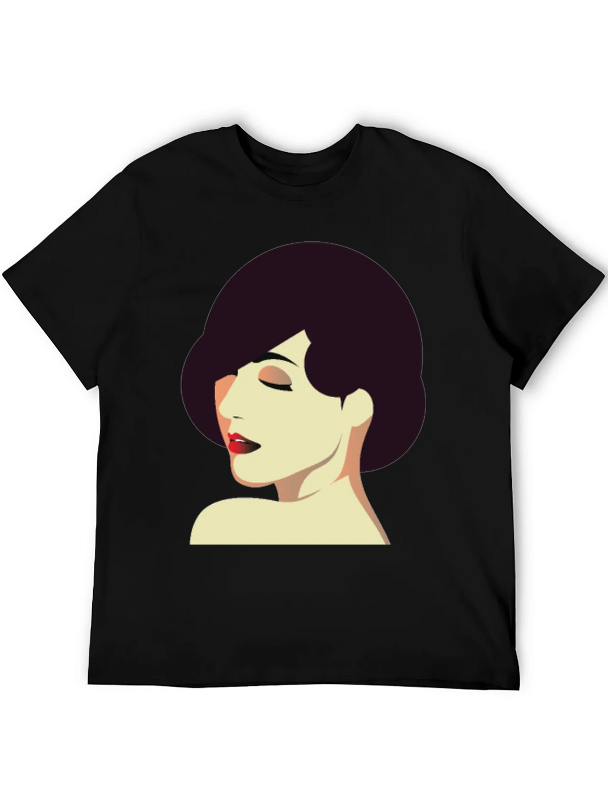 Retro Style Woman Graphic Tee - Black T-Shirt product image 5