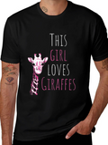 Giraffe Lover Black T-Shirt for Women product image 1