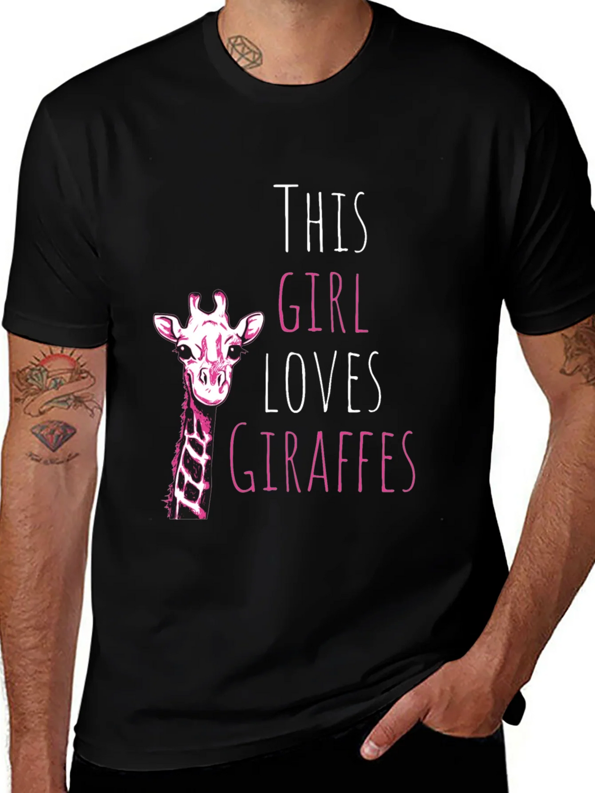 Giraffe Lover Black T-Shirt for Women product image 1