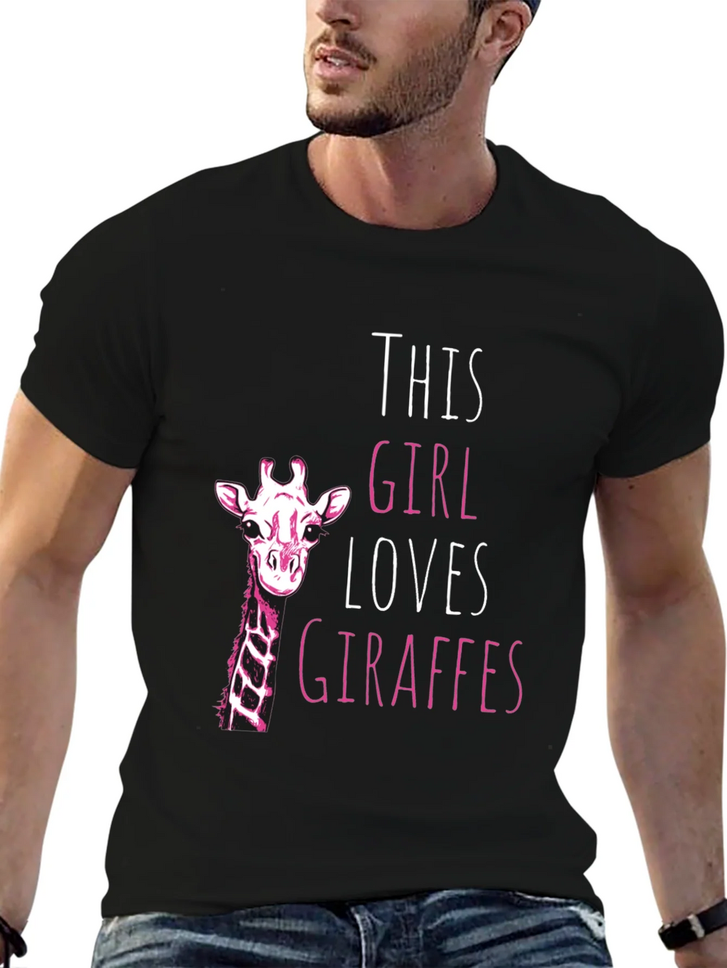 Giraffe Lover Black T-Shirt for Women product image 6