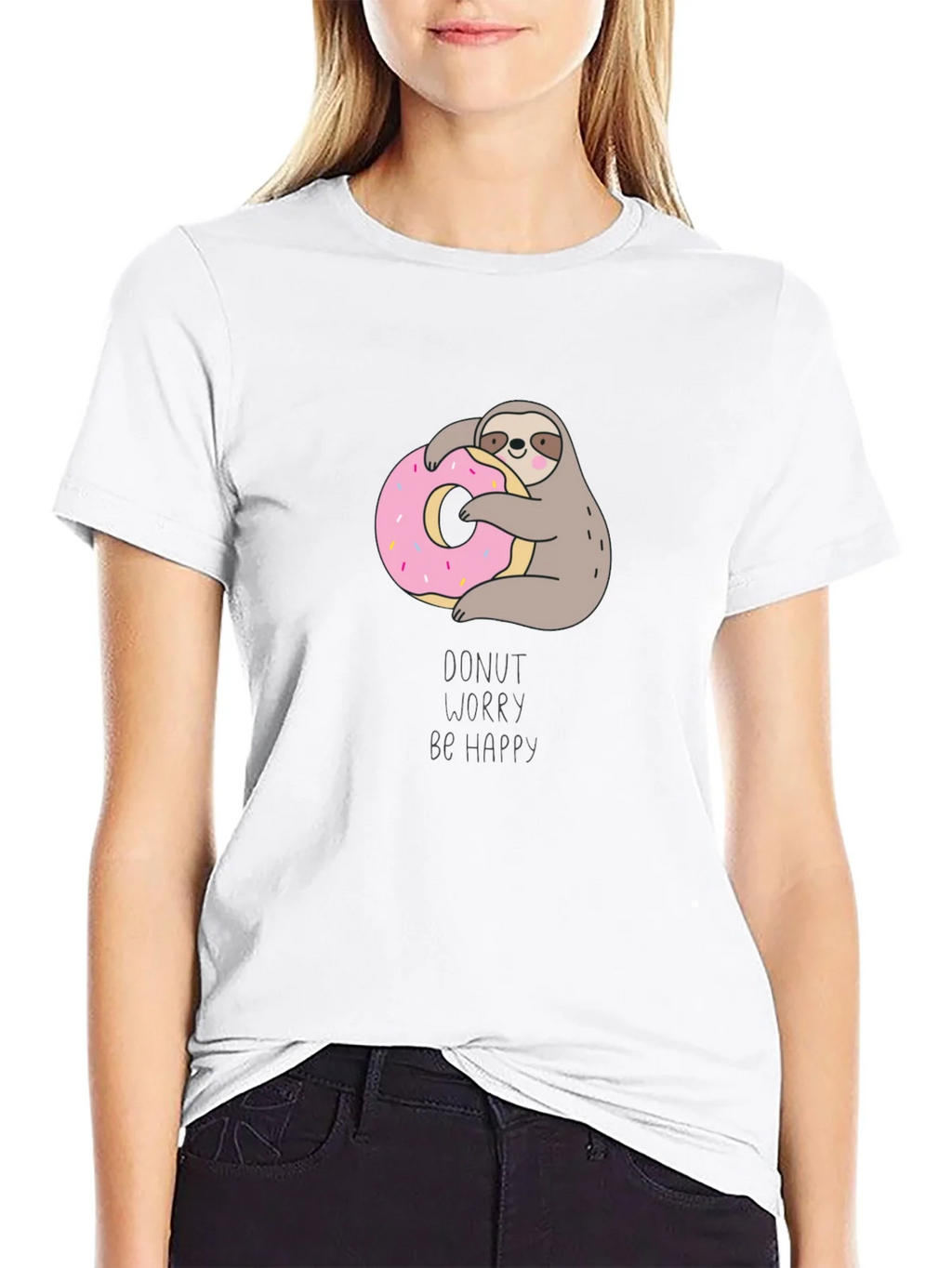 Donut Worry Be Happy Sloth T-Shirt product image 8