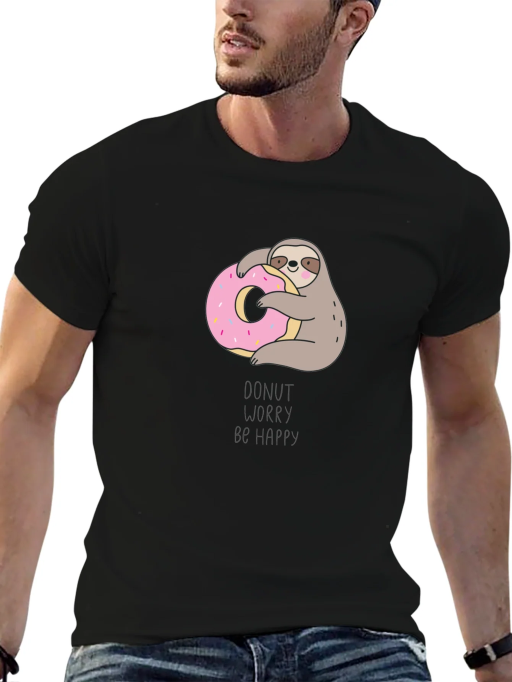 Donut Worry Be Happy Sloth T-Shirt product image 6