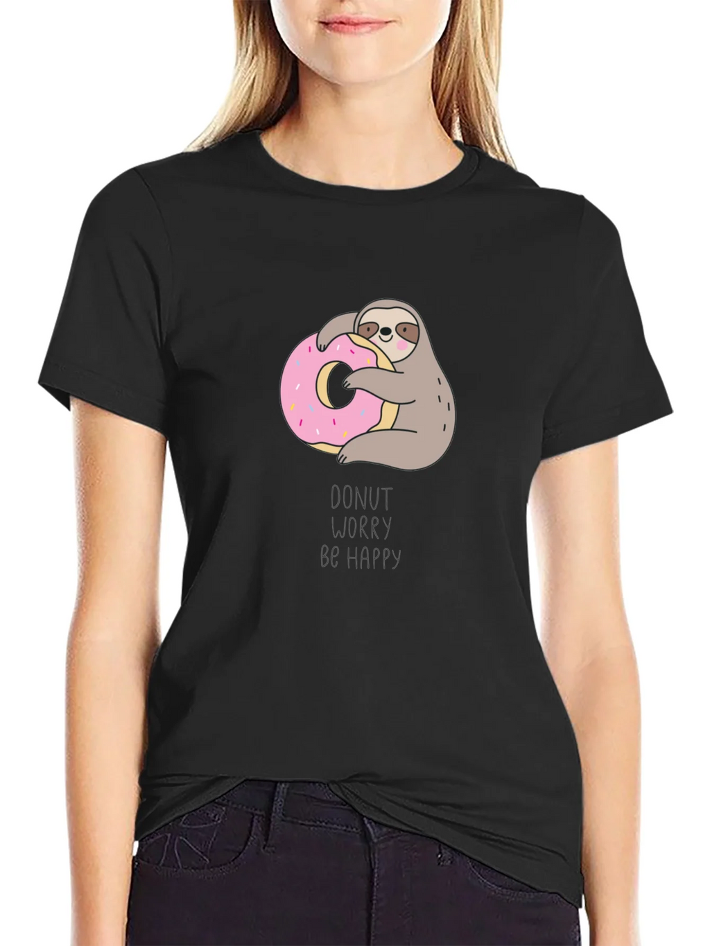 Donut Worry Be Happy Sloth T-Shirt product image 2