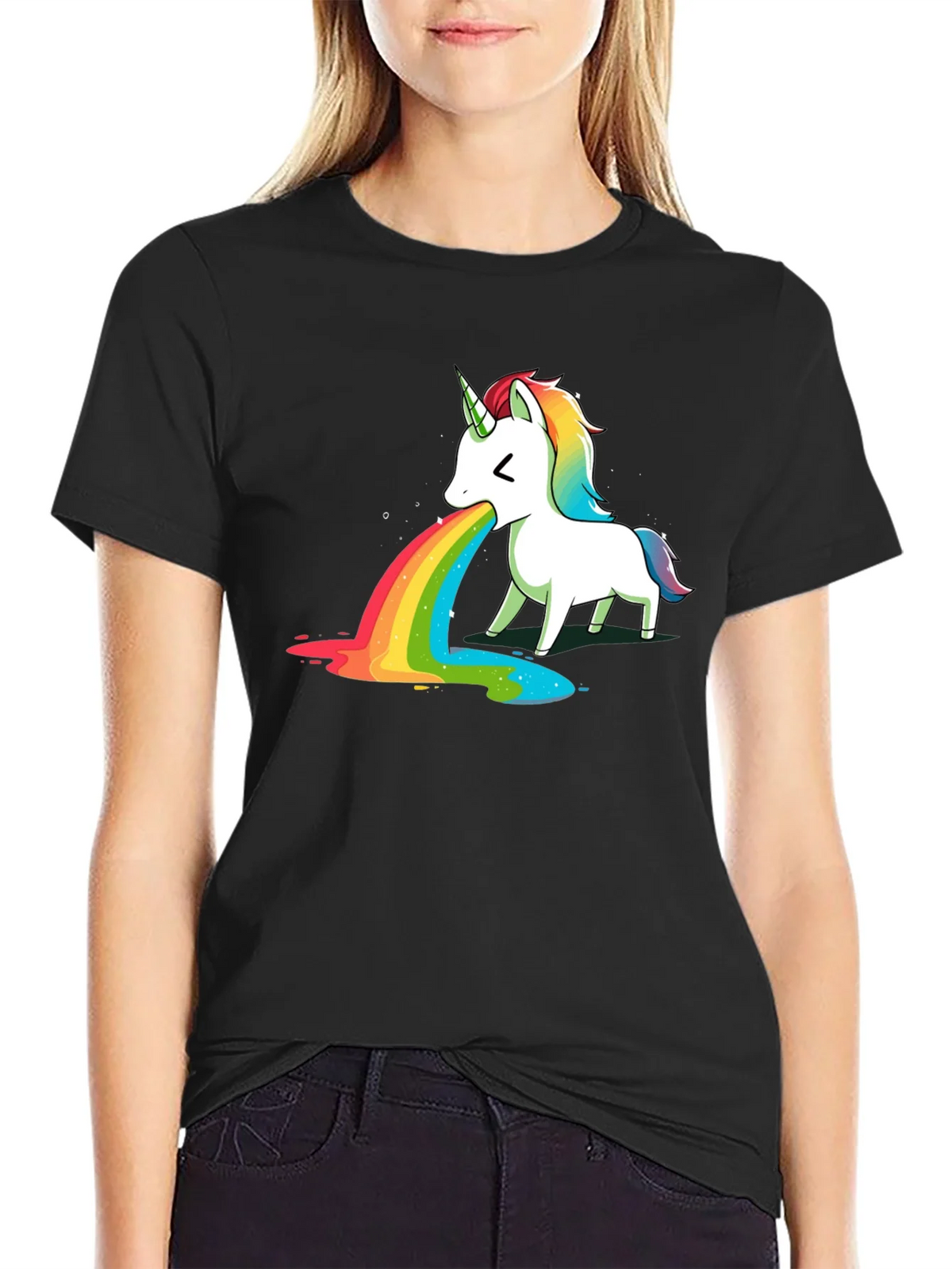 Unicorn Puking Rainbow T-Shirt product image 2