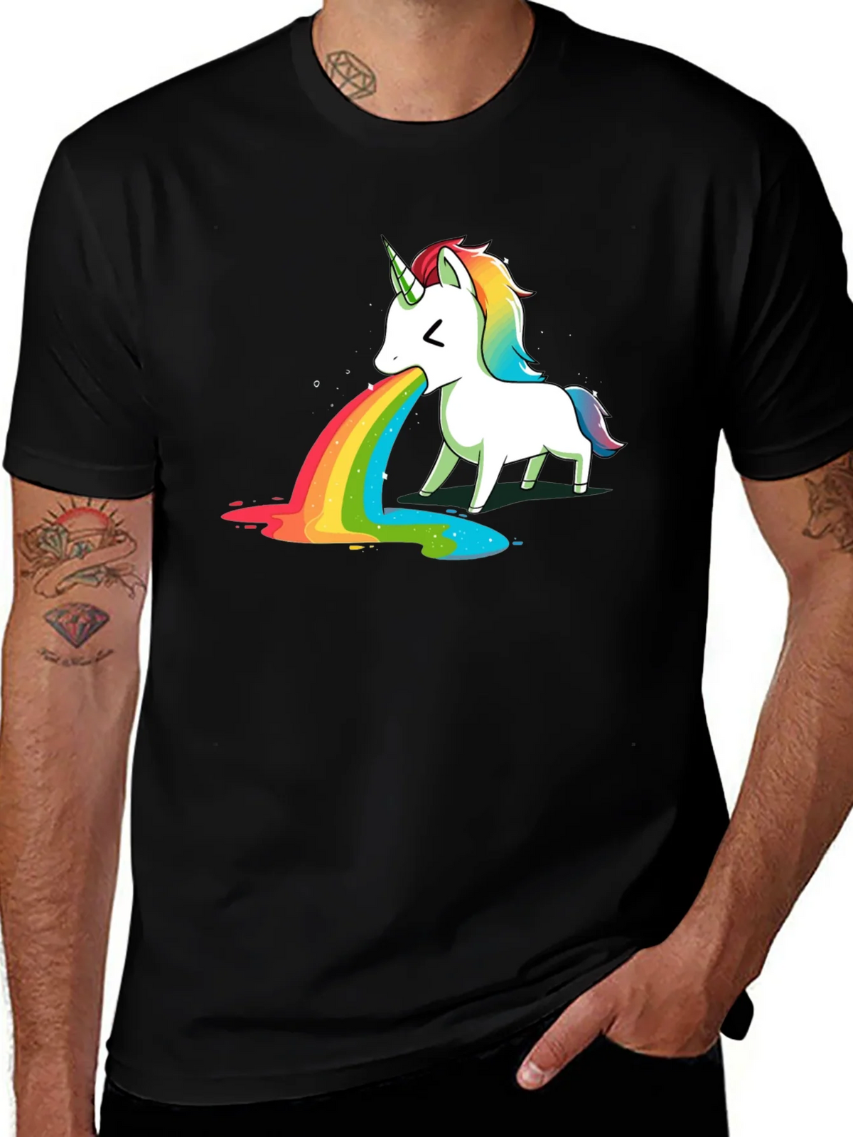 Unicorn Puking Rainbow T-Shirt product image 1