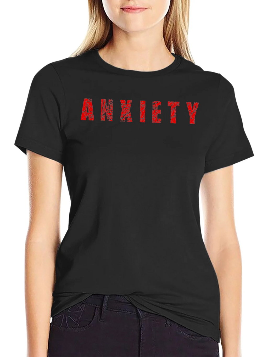 Anxiety Graphic Tee - Black Short Sleeve Crew Neck product image 2