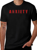 Anxiety Graphic Tee - Black Short Sleeve Crew Neck product image 1