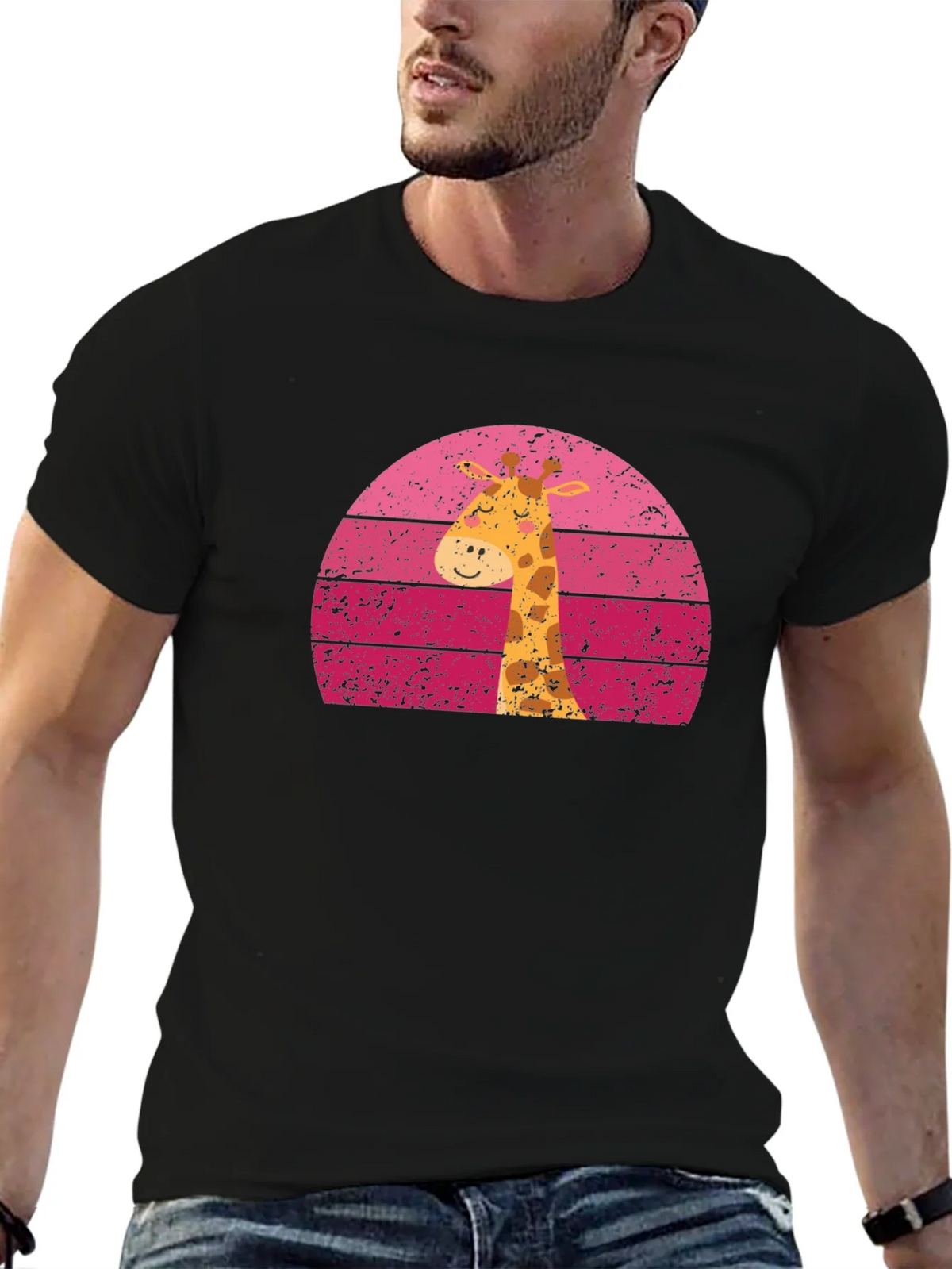 Giraffe Sunset Graphic Tee - Unique Design product image 6