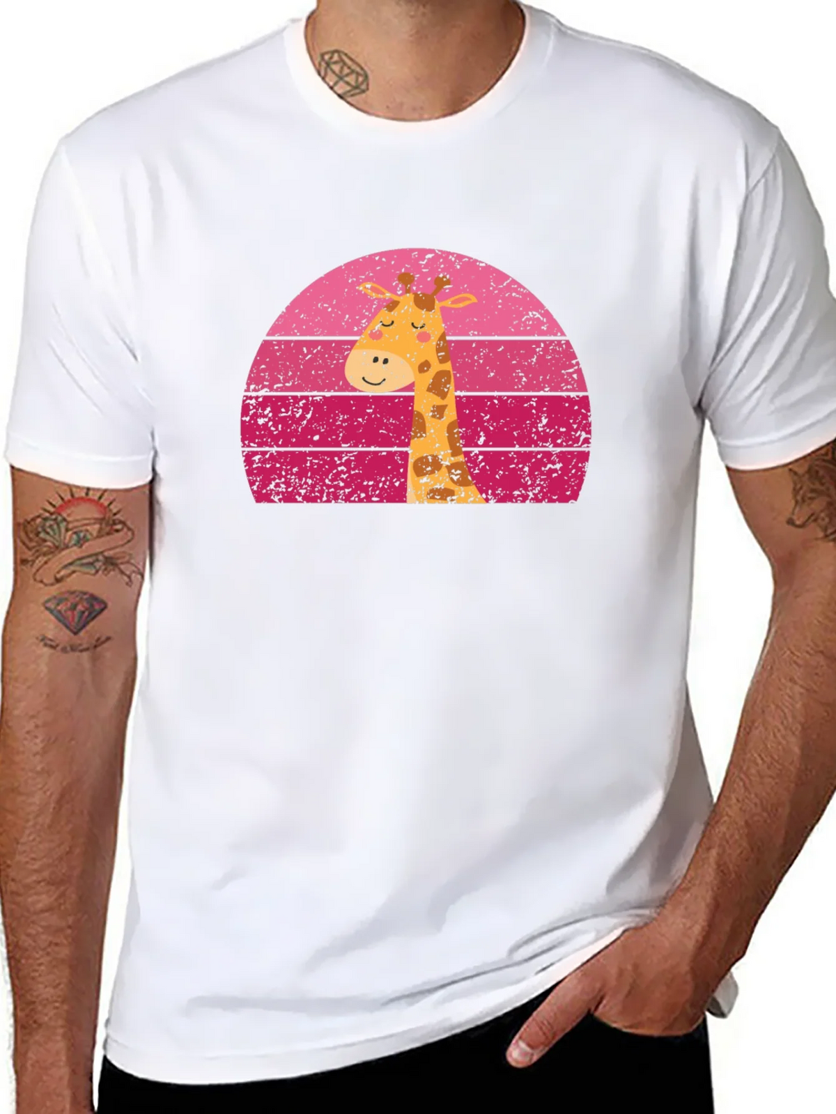 Giraffe Sunset Graphic Tee - Unique Design product image 7