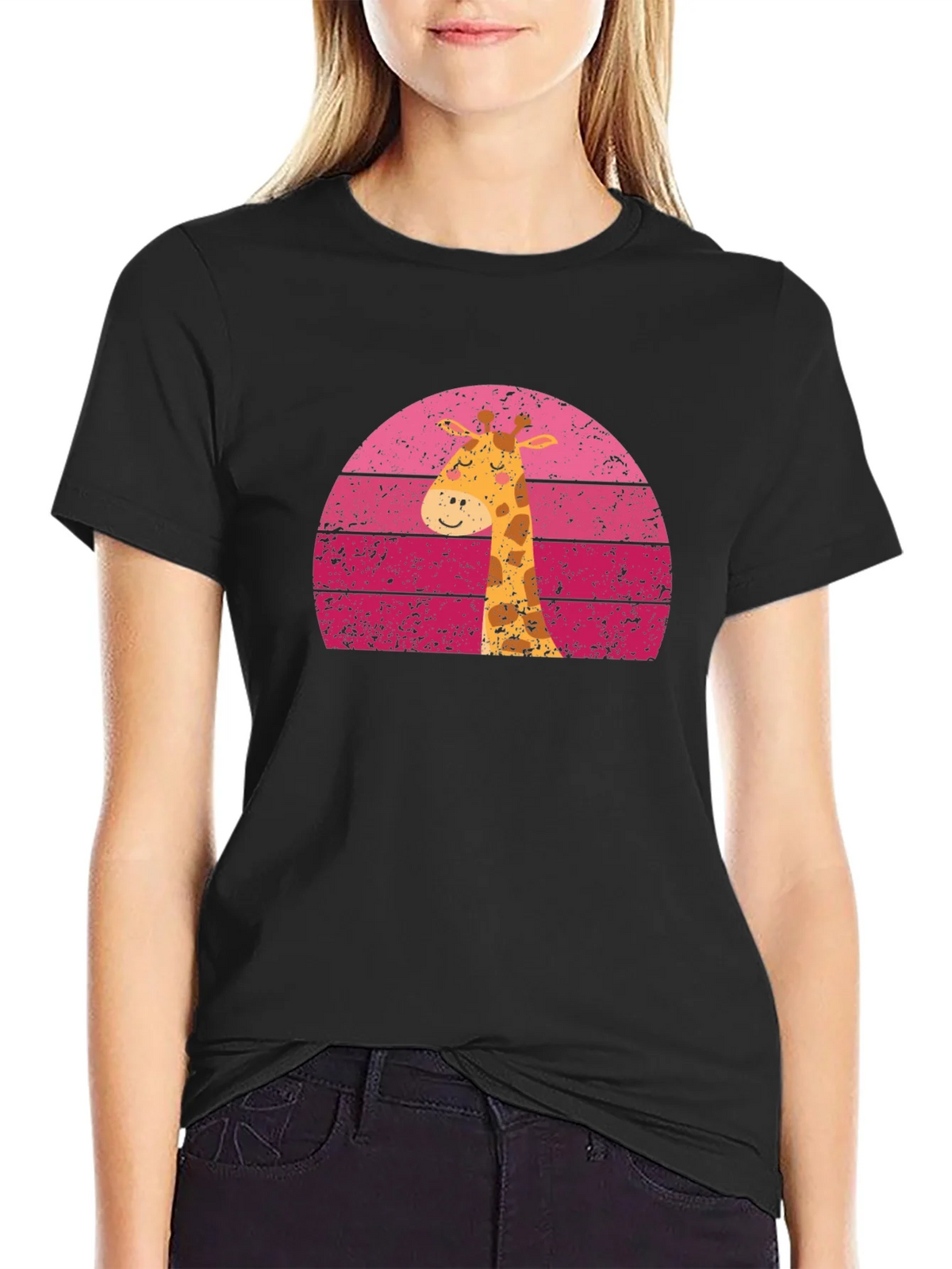 Giraffe Sunset Graphic Tee - Unique Design product image 2