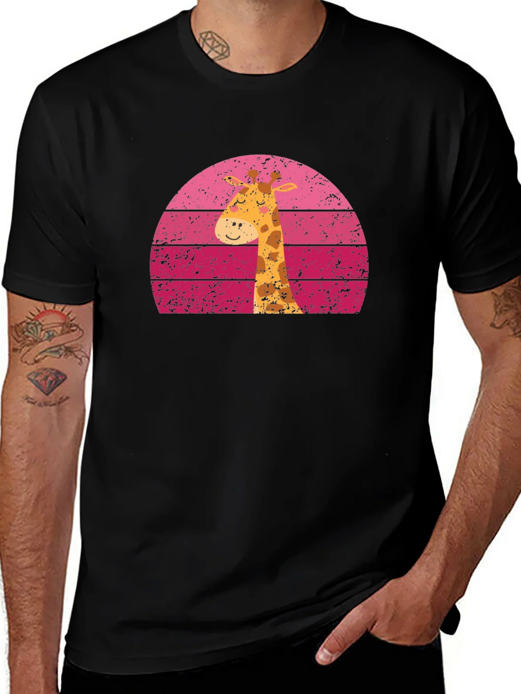 Giraffe Sunset Graphic Tee - Unique Design product image 1
