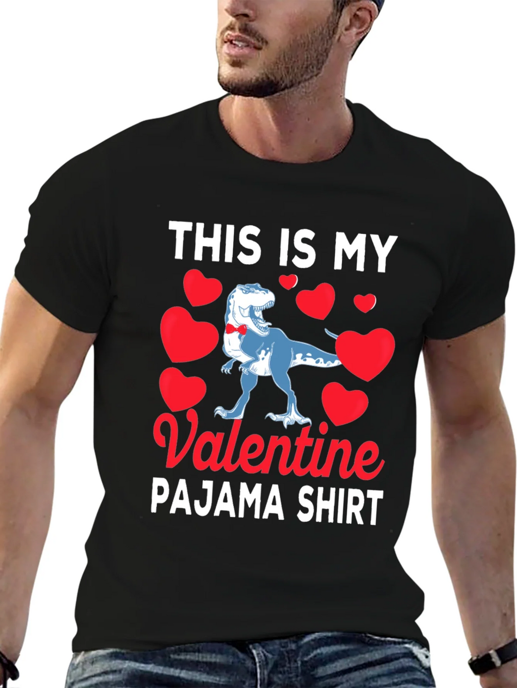 Valentines Day Dinosaur Pajama Shirt product image 6