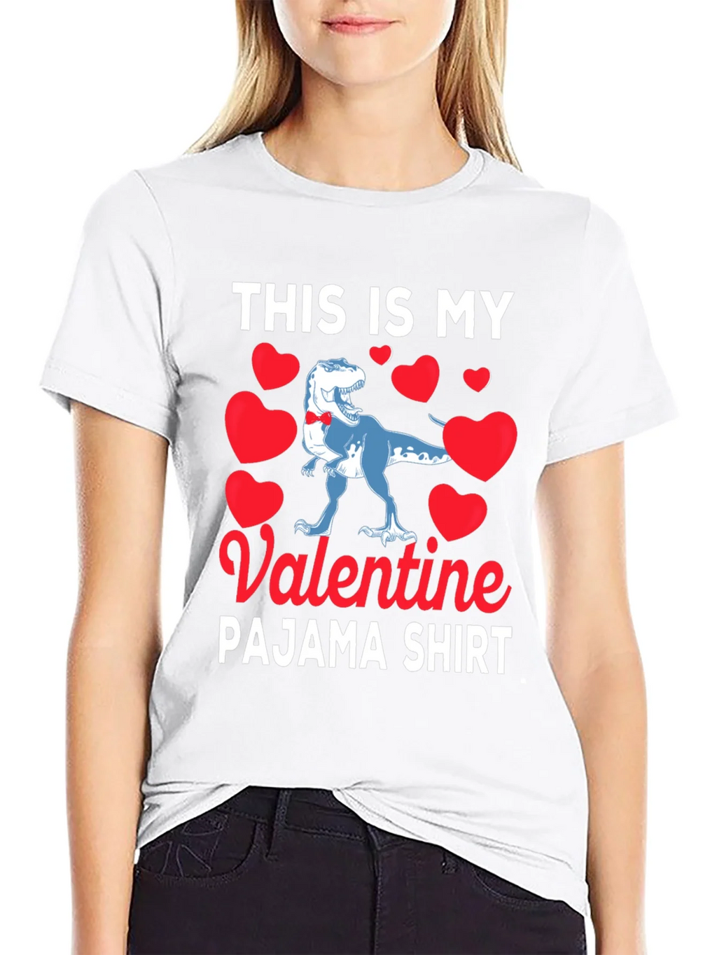Valentines Day Dinosaur Pajama Shirt product image 8