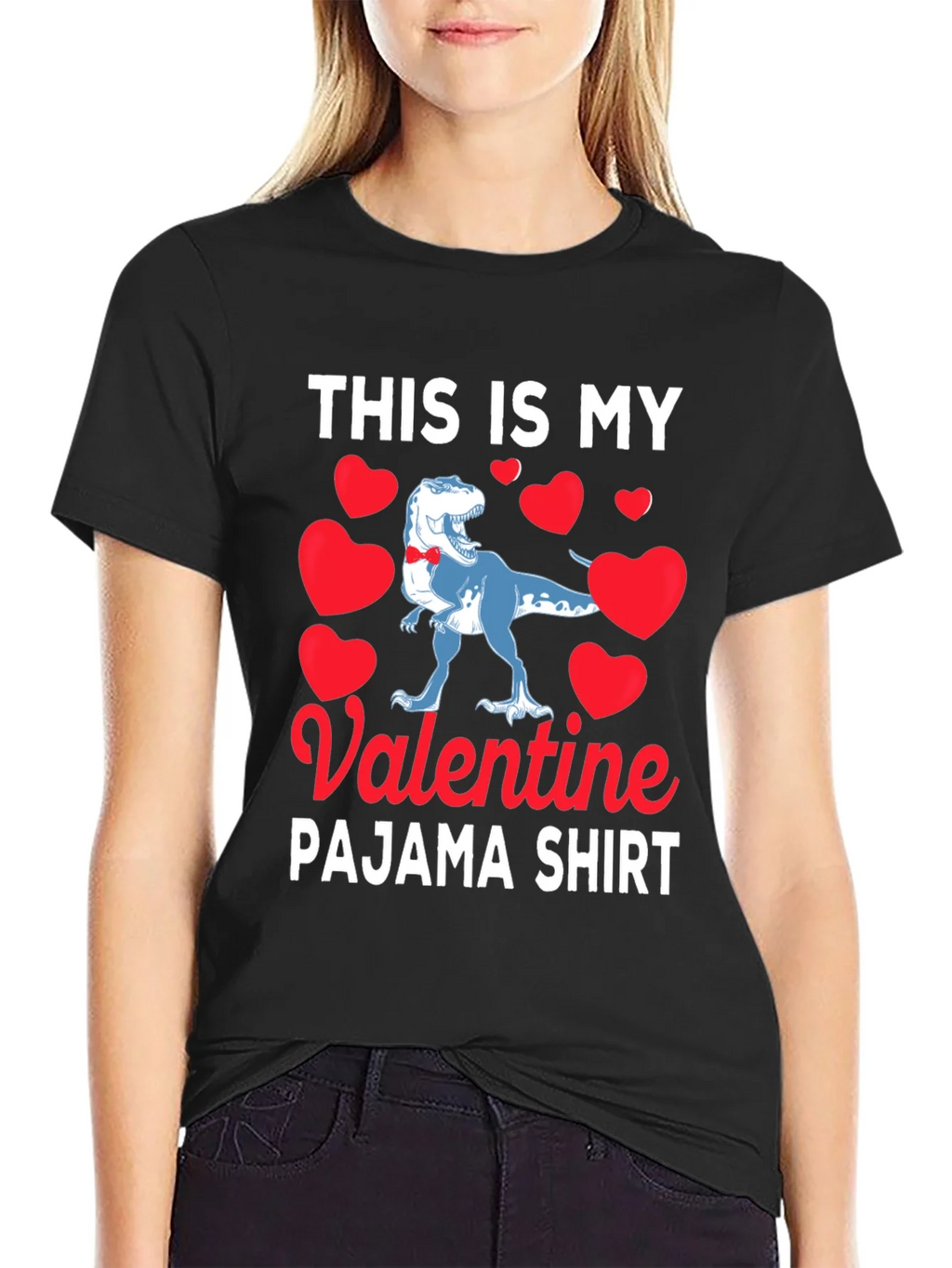 Valentines Day Dinosaur Pajama Shirt product image 2