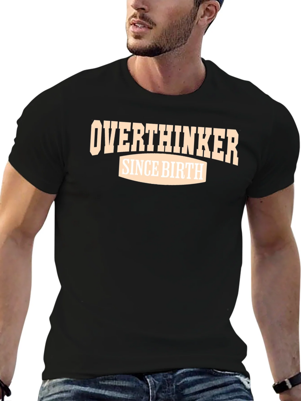 Overthinker Since Birth Graphic Tee - Black product image 6