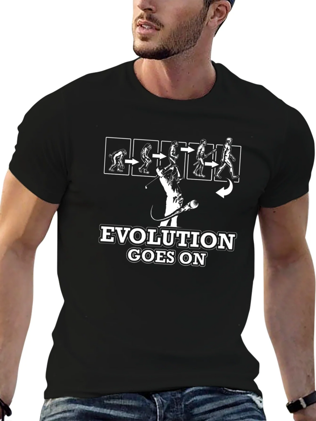 Evolution Goes On Funny Golf T-Shirt product image 5