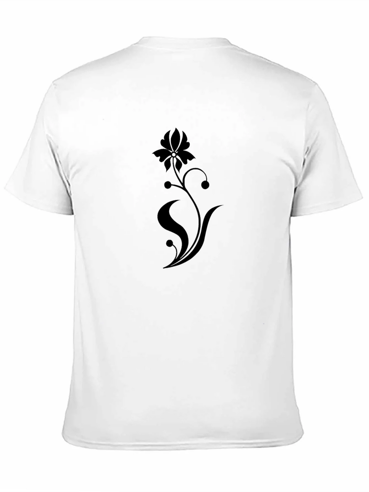 Black Floral Print Stylish Mens T-Shirt product image 10