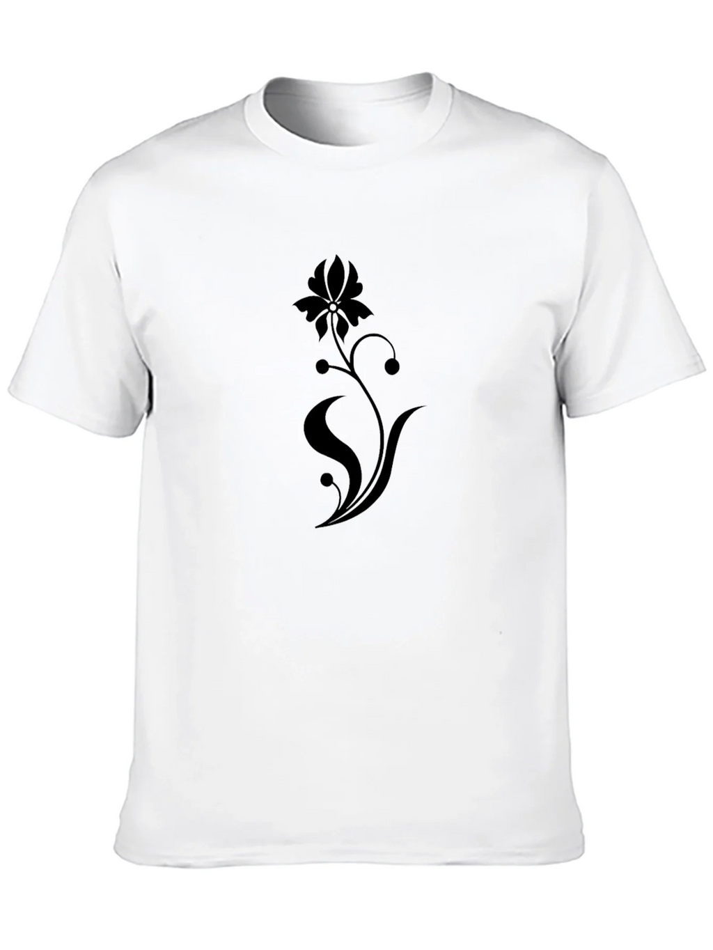 Black Floral Print Stylish Mens T-Shirt product image 9