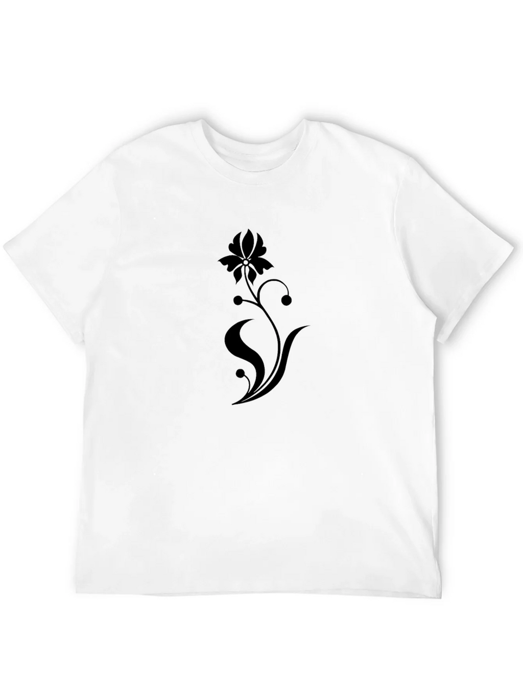 Black Floral Print Stylish Mens T-Shirt product image 11