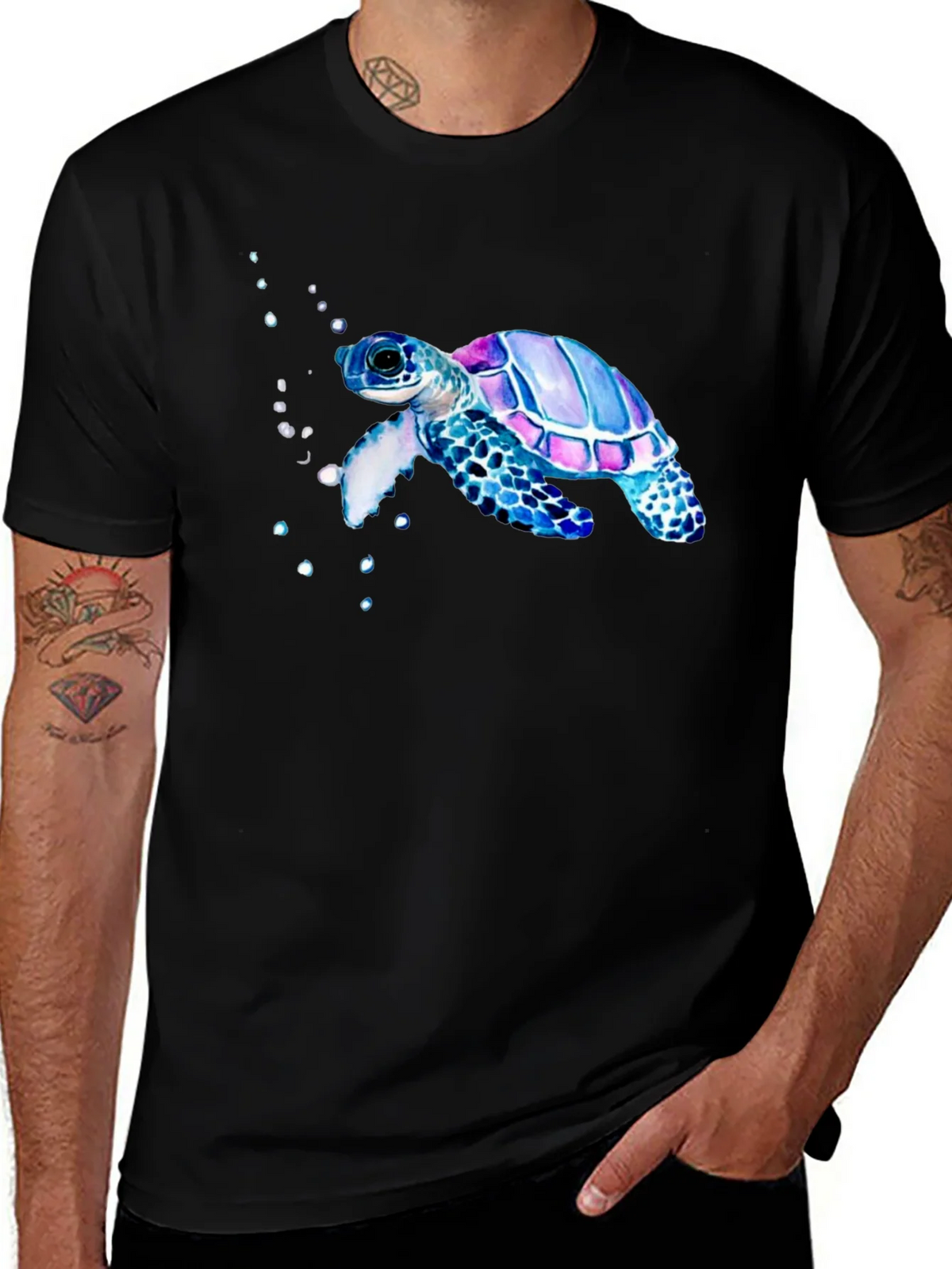Sea Turtle Graphic Tee - Black Casual T-Shirt product image 1