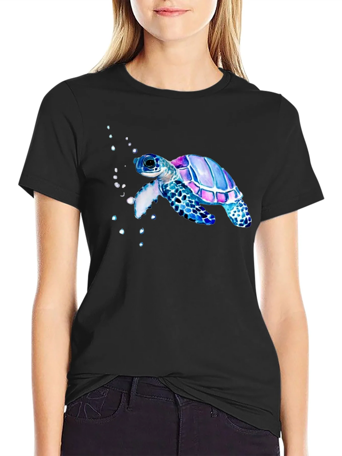 Sea Turtle Graphic Tee - Black Casual T-Shirt product image 2