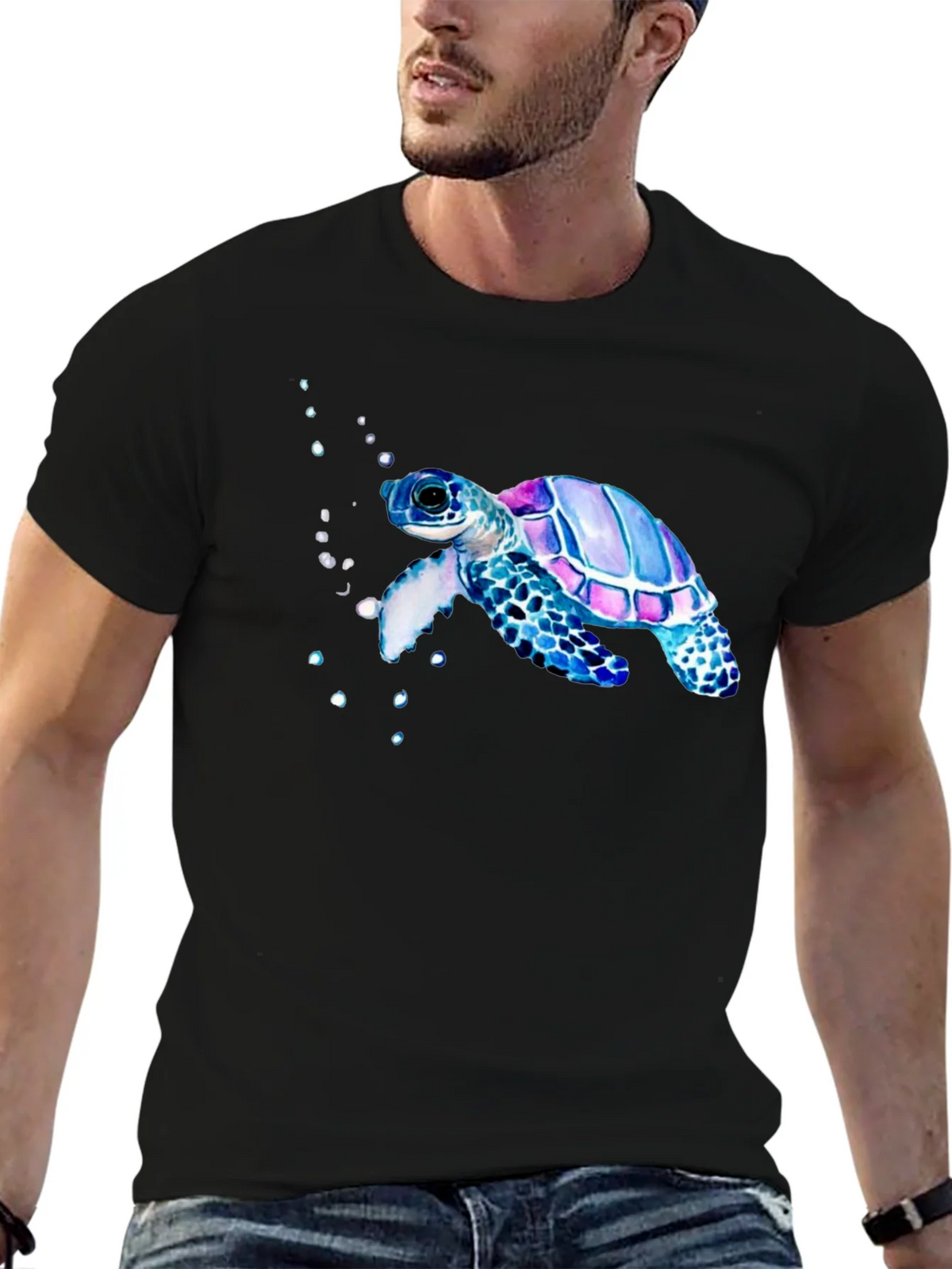 Sea Turtle Graphic Tee - Black Casual T-Shirt product image 6