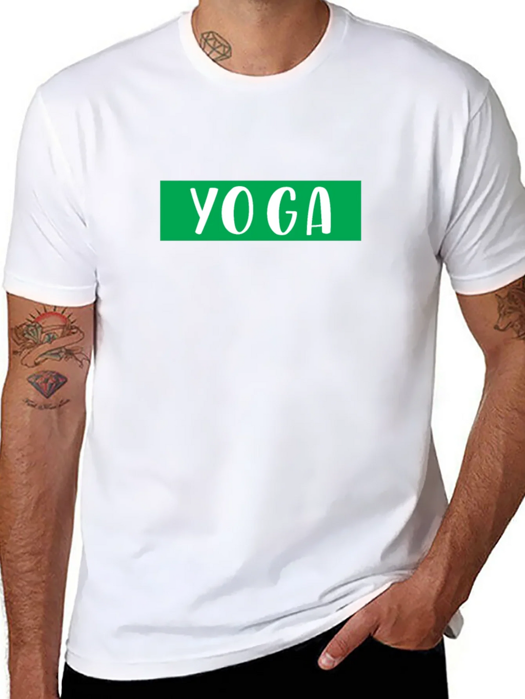 Yoga Graphic Tee - Black Cotton Blend product image 1