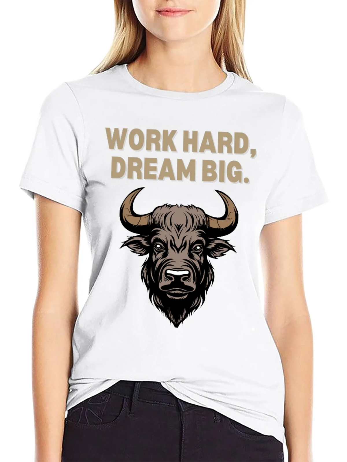 Work Hard Dream Big Bull Graphic Tee product image 8